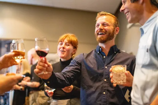 Guests raising a cheers 