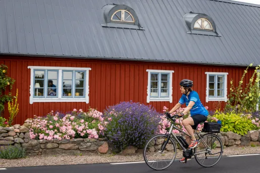 E-Biking by Red Building