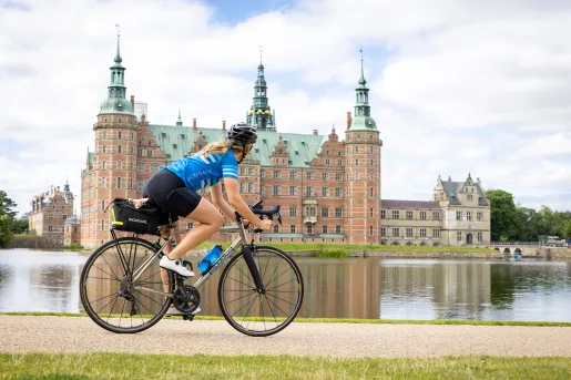 Biker In Front Castle Sweden