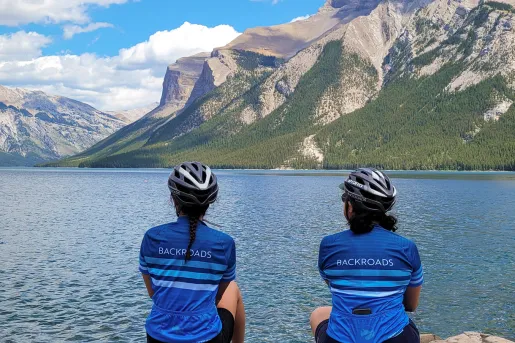 Picture of Backroad guests facing lake and mountains