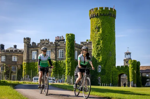 Guests Riding in Front Ivy Tower Scotland