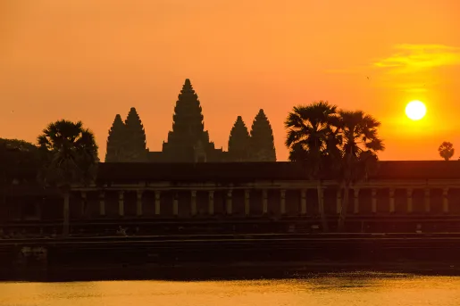Sunset shot overlooking Angkor Wat.