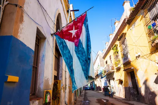 Cuba Flag Streets of Cuba