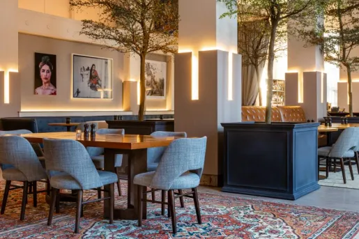 Interior lobby of 21C Museum Hotel