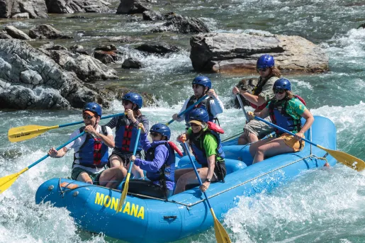 Backroads guests white water rafting 