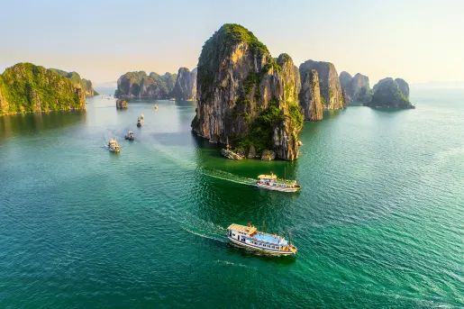 Boats in Halong Bay, Vietnam