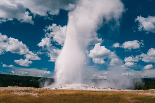 A geyser exploding