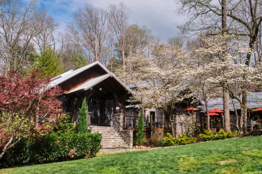 Spring photo of the Dancing Bear Lodge & Bistro