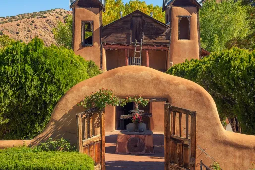 Front view of a church in New Mexico