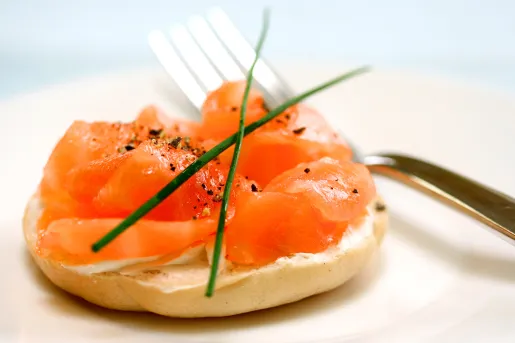 Fresh seafood, topped with chives