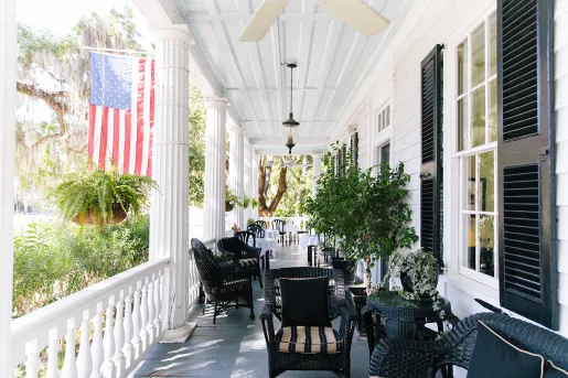 The porch at Rhett House Inn