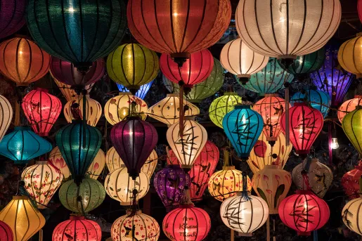 Collection of traditional Vietnamese lanterns