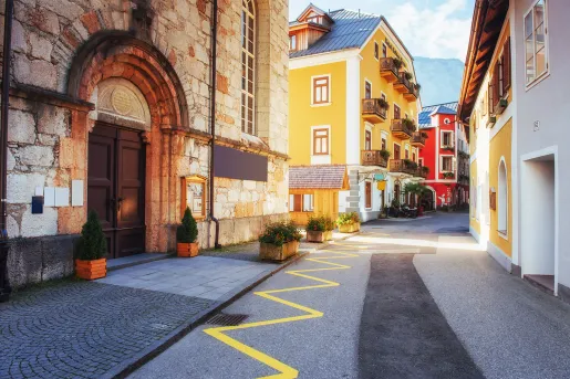 Buildings and streets. Hallstatt. Austria