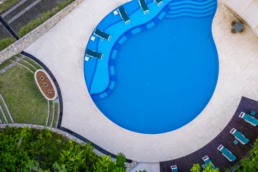 birds eye view of swimming pool