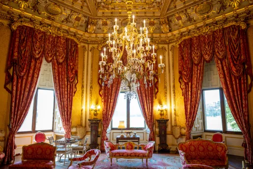 Grand baroque hotel lobby