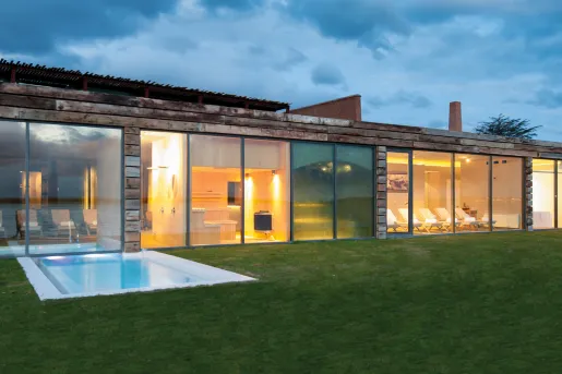 building with floor to ceiling windows