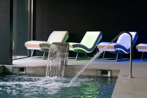 Lounge chairs by the pool