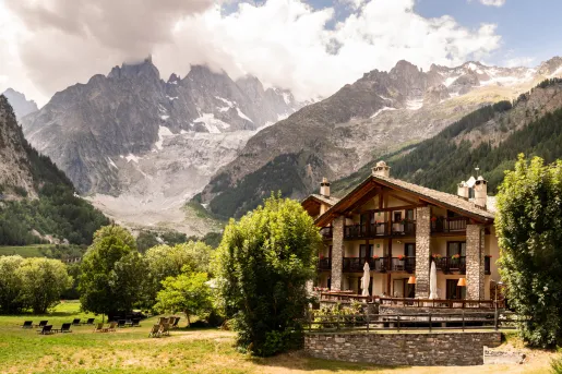 chalet style hotel in the mountains