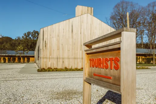 Outdoor sign of hotel building