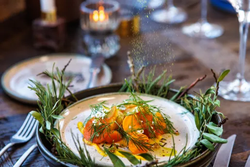 elaborate dish on a table