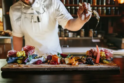 chef preparing elaborate dish