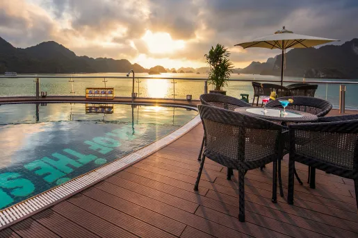patio furniture by the pool