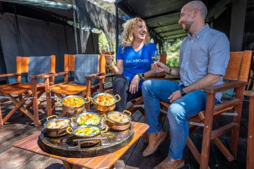 two backroads guests enjoying a picnic