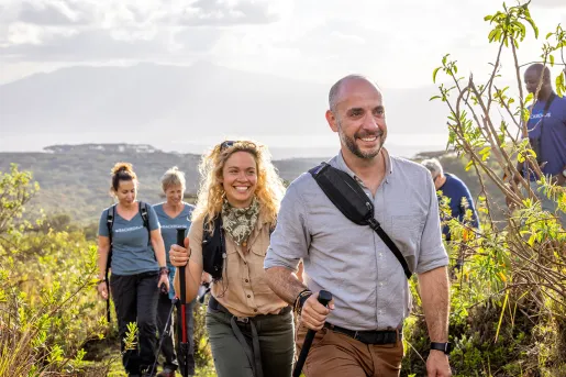 backroads guests on a hike