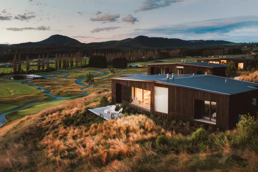 hotel surrounded by grasslands
