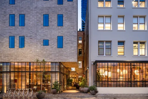 tall buildings with large windows