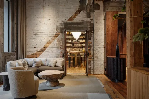 hotel library with chairs and couches