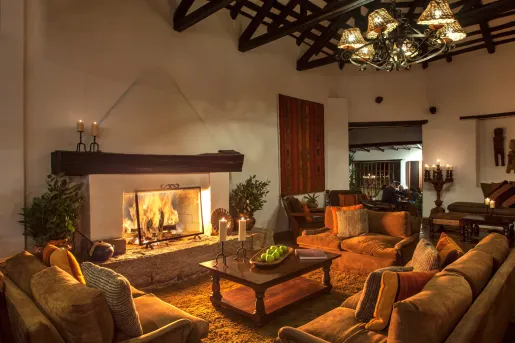 cozy living room with fireplace