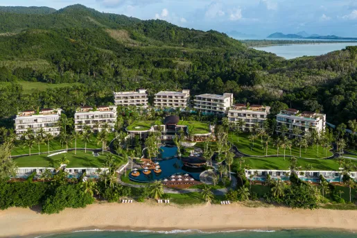 Aerial view of resort grounds