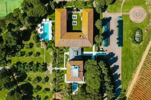 Aerial view of hotel grounds