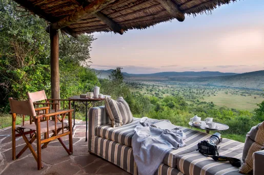 patio overlooking sunset