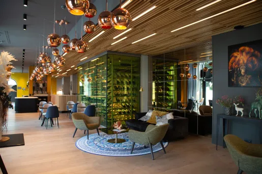 Hotel lobby with seating