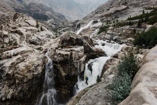 waterfall over rocks