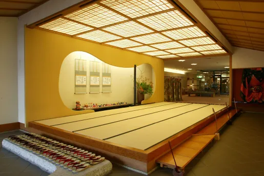 Tatami room for ceremonial tea rituals