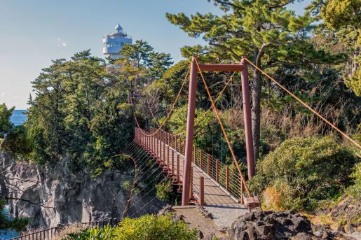 Large suspension bridge connecting two cliffs