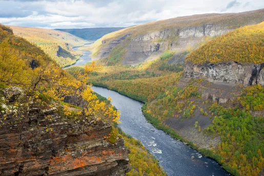 River cutting through two large valleys