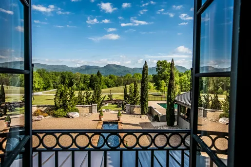 View out of hotel balcony