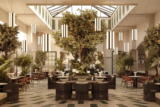 The restaurant and bar at the CORI Hornbæk Hotel, Denmark.