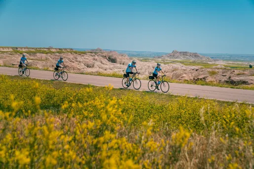 Guests biking through South Dakota
