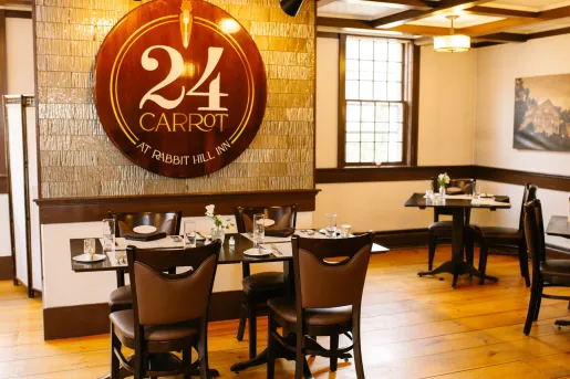 24 Carrot  fine-dining restaurant located inside the Rabbit Hill Inn in Lower Waterford, Vermont.