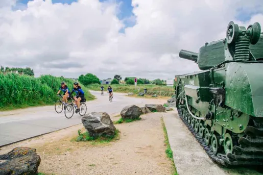 Biking past a WWI memorial