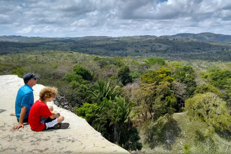 Father Son Overlooking Forest Belize