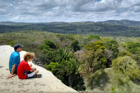Father Son Overlooking Forest Belize