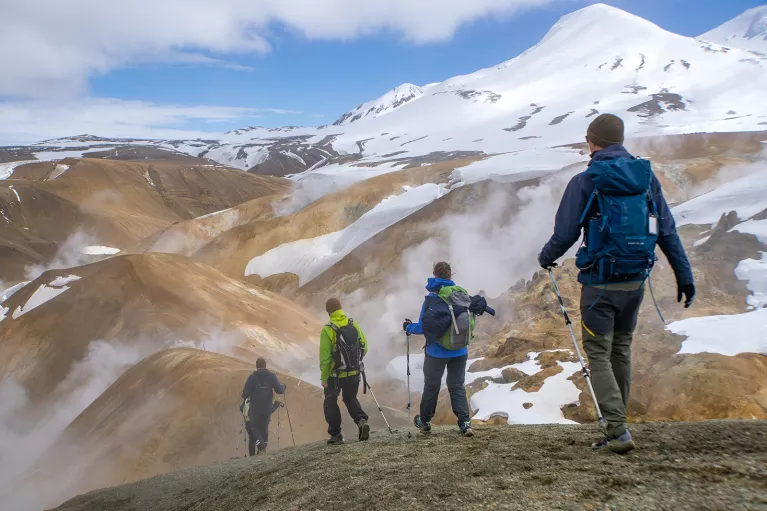 Hiking Snow Caps Iceland