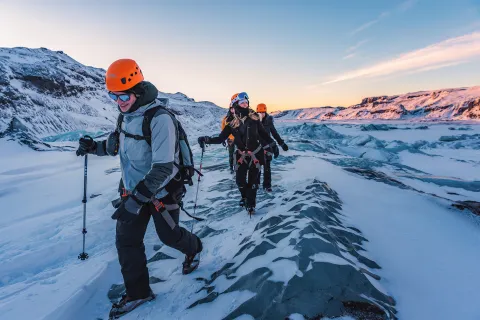 Hiking Glacier Helmets Iceland
