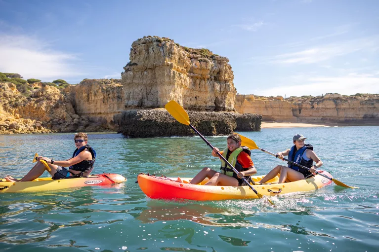 Group of kayakers in Portugal